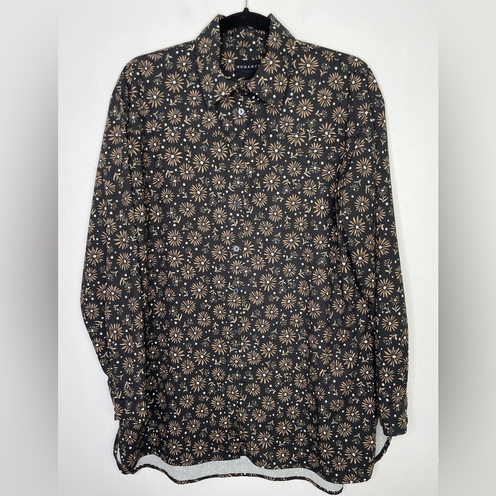 Womance Atelier oversized dark floral buttons down shirt